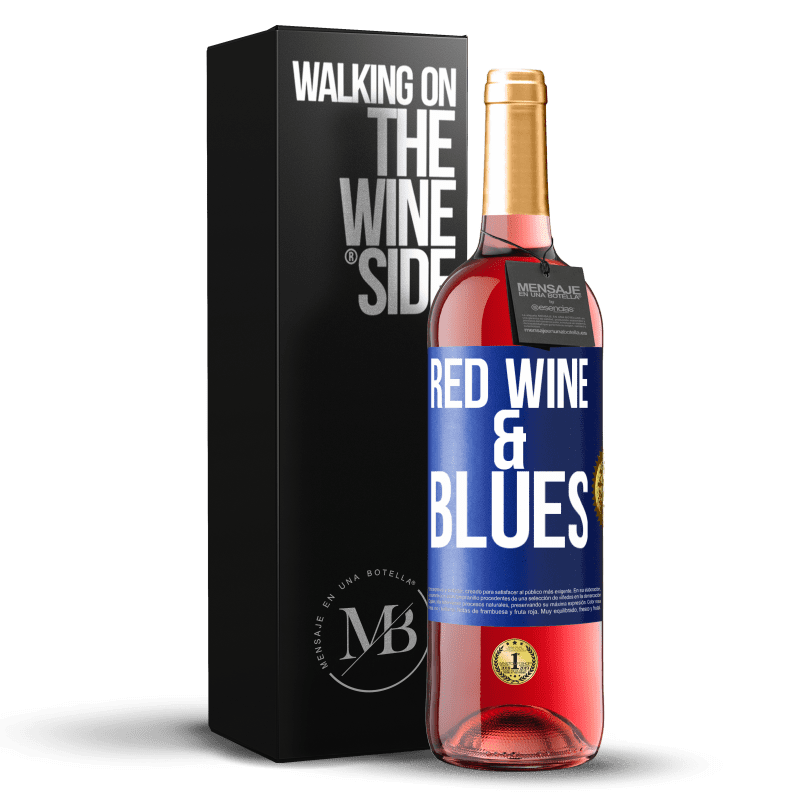 29,95 € Spedizione Gratuita | Vino rosato Edizione ROSÉ Red wine & Blues Etichetta Blu. Etichetta personalizzabile Vino giovane Raccogliere 2023 Tempranillo