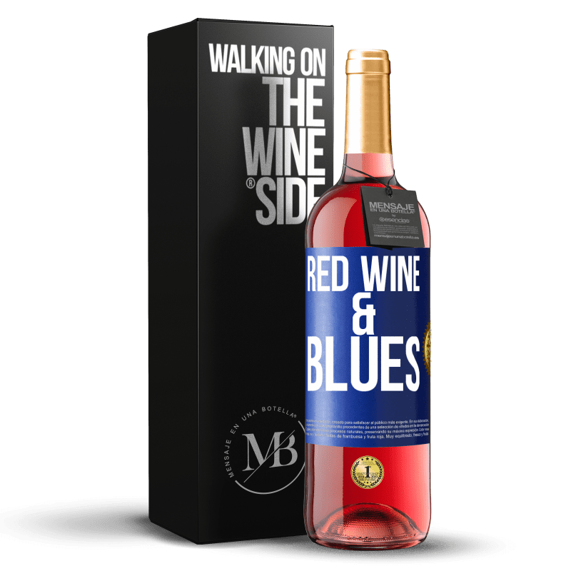 29,95 € Spedizione Gratuita | Vino rosato Edizione ROSÉ Red wine & Blues Etichetta Blu. Etichetta personalizzabile Vino giovane Raccogliere 2024 Tempranillo