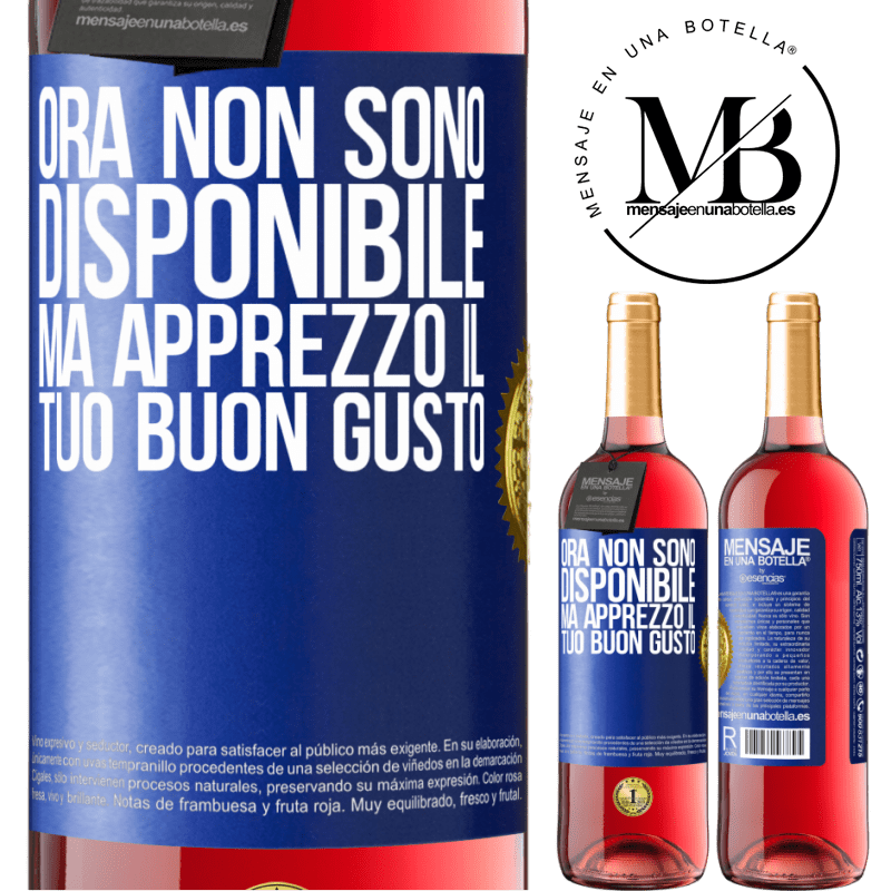 29,95 € Spedizione Gratuita | Vino rosato Edizione ROSÉ Ora non sono disponibile, ma apprezzo il tuo buon gusto Etichetta Blu. Etichetta personalizzabile Vino giovane Raccogliere 2024 Tempranillo