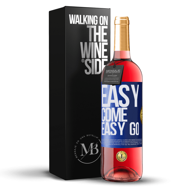 29,95 € Kostenloser Versand | Roséwein ROSÉ Ausgabe Easy come, easy go Blaue Markierung. Anpassbares Etikett Junger Wein Ernte 2023 Tempranillo