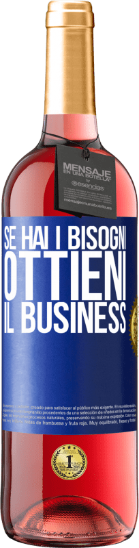29,95 € Spedizione Gratuita | Vino rosato Edizione ROSÉ Se hai i bisogni, ottieni il business Etichetta Blu. Etichetta personalizzabile Vino giovane Raccogliere 2025 Tempranillo