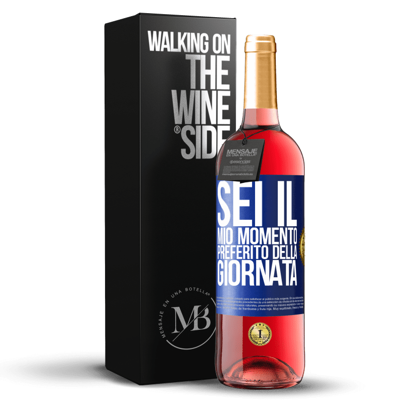 29,95 € Spedizione Gratuita | Vino rosato Edizione ROSÉ Sei il mio momento preferito della giornata Etichetta Blu. Etichetta personalizzabile Vino giovane Raccogliere 2025 Tempranillo