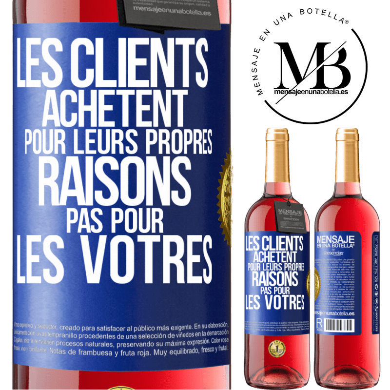 29,95 € Envoi gratuit | Vin rosé Édition ROSÉ Les clients achètent pour leurs propres raisons pas pour les vôtres Étiquette Bleue. Étiquette personnalisable Vin jeune Récolte 2023 Tempranillo