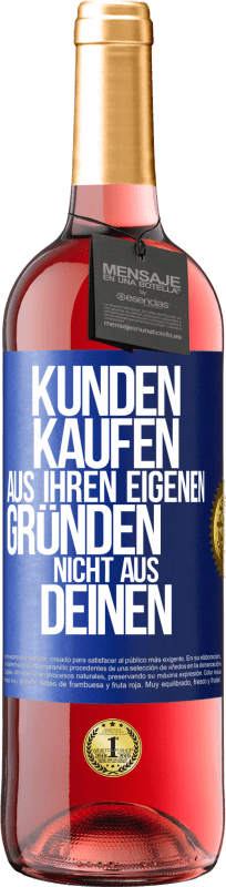 29,95 € Kostenloser Versand | Roséwein ROSÉ Ausgabe Kunden kaufen aus ihren eigenen Gründen, nicht aus Deinen Blaue Markierung. Anpassbares Etikett Junger Wein Ernte 2025 Tempranillo