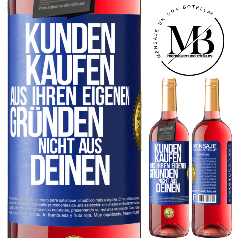 29,95 € Kostenloser Versand | Roséwein ROSÉ Ausgabe Kunden kaufen aus ihren eigenen Gründen, nicht aus Deinen Blaue Markierung. Anpassbares Etikett Junger Wein Ernte 2023 Tempranillo