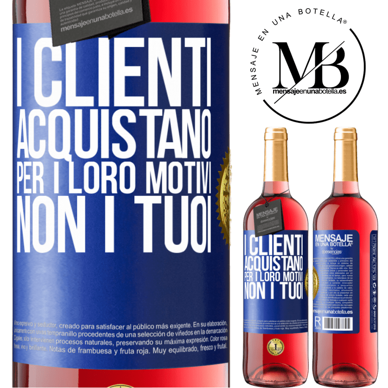 29,95 € Spedizione Gratuita | Vino rosato Edizione ROSÉ I clienti acquistano per i loro motivi, non i tuoi Etichetta Blu. Etichetta personalizzabile Vino giovane Raccogliere 2025 Tempranillo