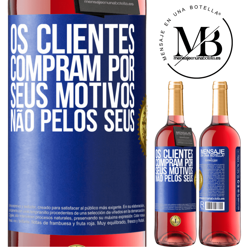 29,95 € Envio grátis | Vinho rosé Edição ROSÉ Os clientes compram por seus motivos, não pelos seus Etiqueta Azul. Etiqueta personalizável Vinho jovem Colheita 2023 Tempranillo