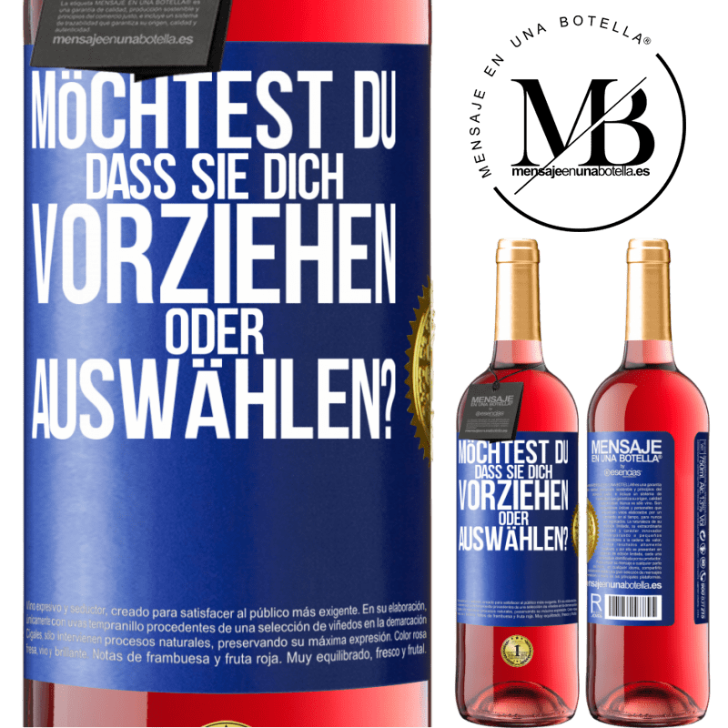 29,95 € Kostenloser Versand | Roséwein ROSÉ Ausgabe Möchtest du, dass sie dich vorziehen oder auswählen? Blaue Markierung. Anpassbares Etikett Junger Wein Ernte 2024 Tempranillo