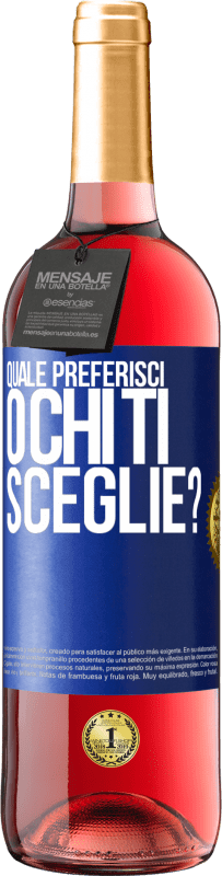 29,95 € | Vino rosato Edizione ROSÉ quale preferisci o chi ti sceglie? Etichetta Blu. Etichetta personalizzabile Vino giovane Raccogliere 2024 Tempranillo