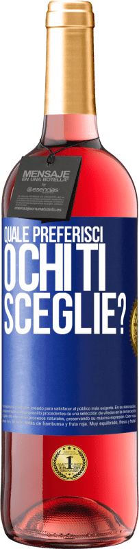29,95 € Spedizione Gratuita | Vino rosato Edizione ROSÉ quale preferisci o chi ti sceglie? Etichetta Blu. Etichetta personalizzabile Vino giovane Raccogliere 2025 Tempranillo