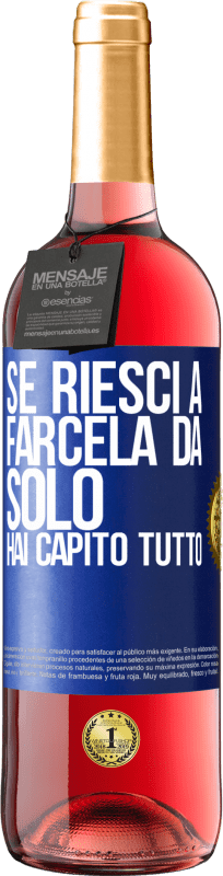 29,95 € Spedizione Gratuita | Vino rosato Edizione ROSÉ Se riesci a farcela da solo, hai capito tutto Etichetta Blu. Etichetta personalizzabile Vino giovane Raccogliere 2025 Tempranillo