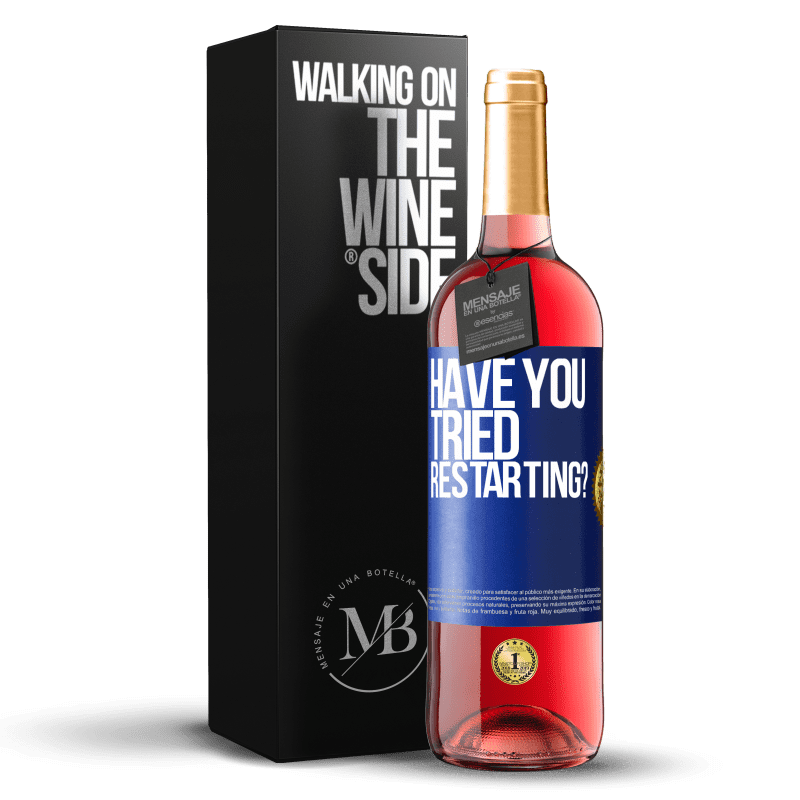 29,95 € 免费送货 | 桃红葡萄酒 ROSÉ版 您是否尝试过重启？ 蓝色标签. 可自定义的标签 青年酒 收成 2024 Tempranillo