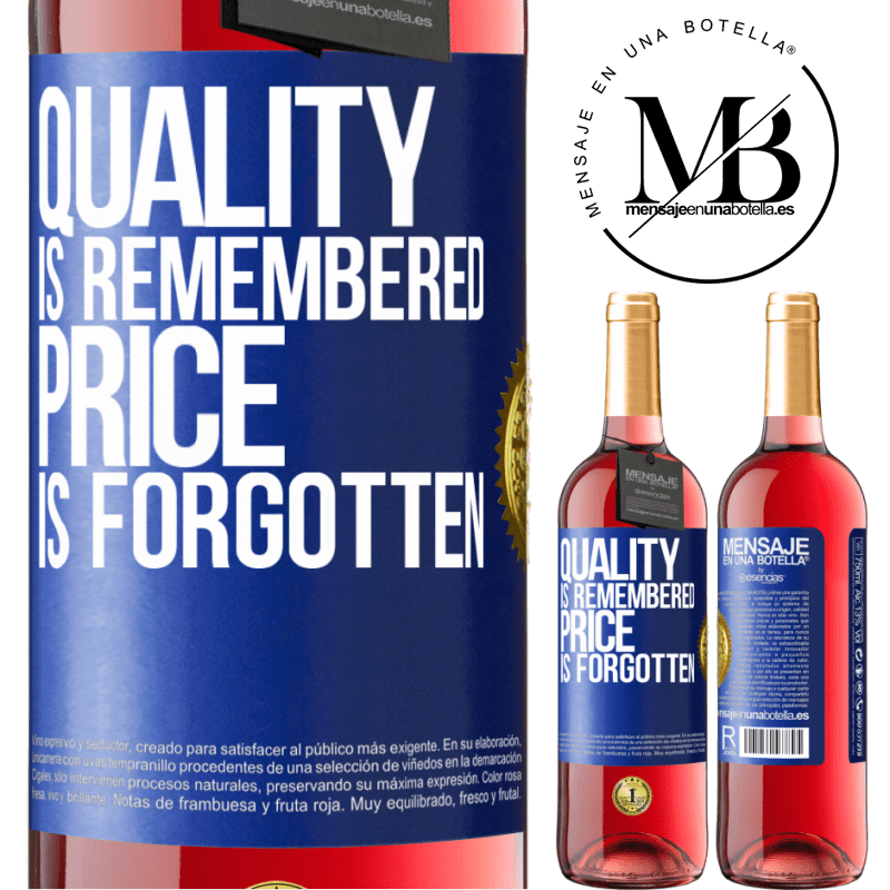 29,95 € Free Shipping | Rosé Wine ROSÉ Edition Quality is remembered, price is forgotten Blue Label. Customizable label Young wine Harvest 2022 Tempranillo
