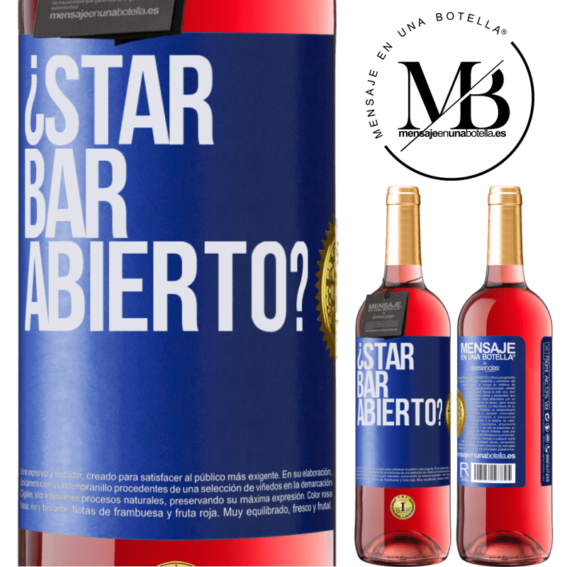 29,95 € Бесплатная доставка | Розовое вино Издание ROSÉ ¿STAR BAR abierto? Синяя метка. Настраиваемая этикетка Молодое вино Урожай 2022 Tempranillo
