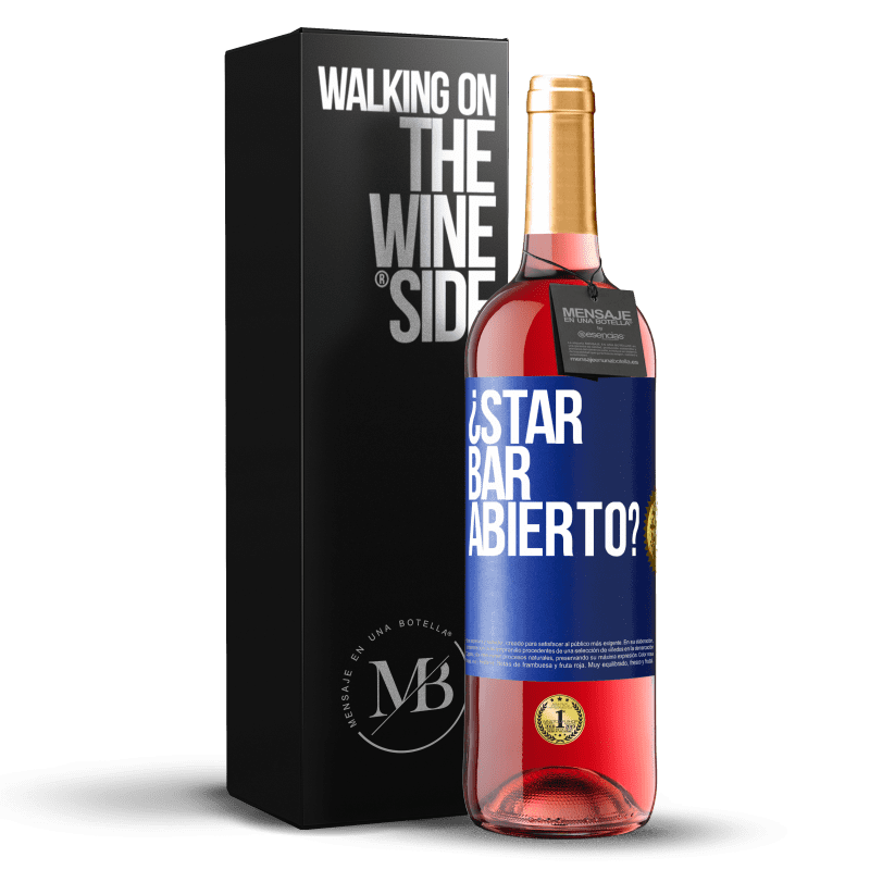 29,95 € Envío gratis | Vino Rosado Edición ROSÉ ¿STAR BAR abierto? Etiqueta Azul. Etiqueta personalizable Vino joven Cosecha 2025 Tempranillo