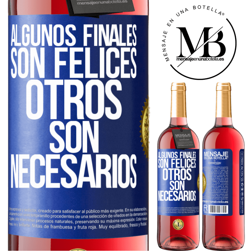 29,95 € Envío gratis | Vino Rosado Edición ROSÉ Algunos finales son felices. Otros son necesarios Etiqueta Azul. Etiqueta personalizable Vino joven Cosecha 2024 Tempranillo