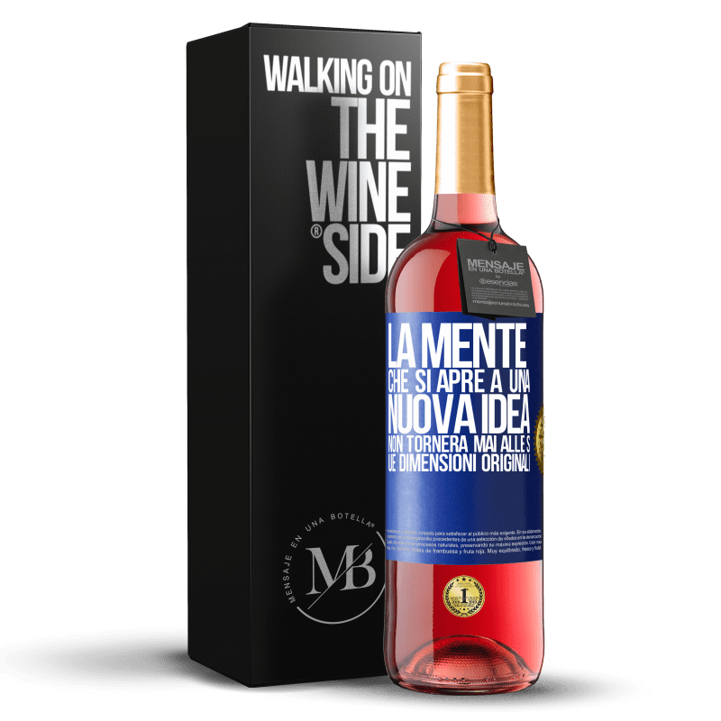 29,95 € Spedizione Gratuita | Vino rosato Edizione ROSÉ La mente che si apre a una nuova idea non tornerà mai alle sue dimensioni originali Etichetta Blu. Etichetta personalizzabile Vino giovane Raccogliere 2024 Tempranillo