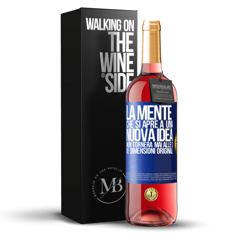 29,95 € Spedizione Gratuita | Vino rosato Edizione ROSÉ La mente che si apre a una nuova idea non tornerà mai alle sue dimensioni originali Etichetta Blu. Etichetta personalizzabile Vino giovane Raccogliere 2025 Tempranillo