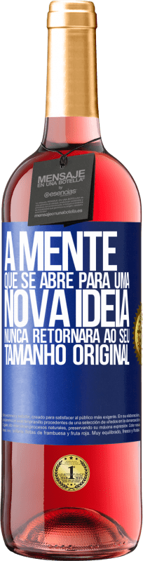 29,95 € | Vinho rosé Edição ROSÉ A mente que se abre para uma nova idéia nunca retornará ao seu tamanho original Etiqueta Azul. Etiqueta personalizável Vinho jovem Colheita 2025 Tempranillo