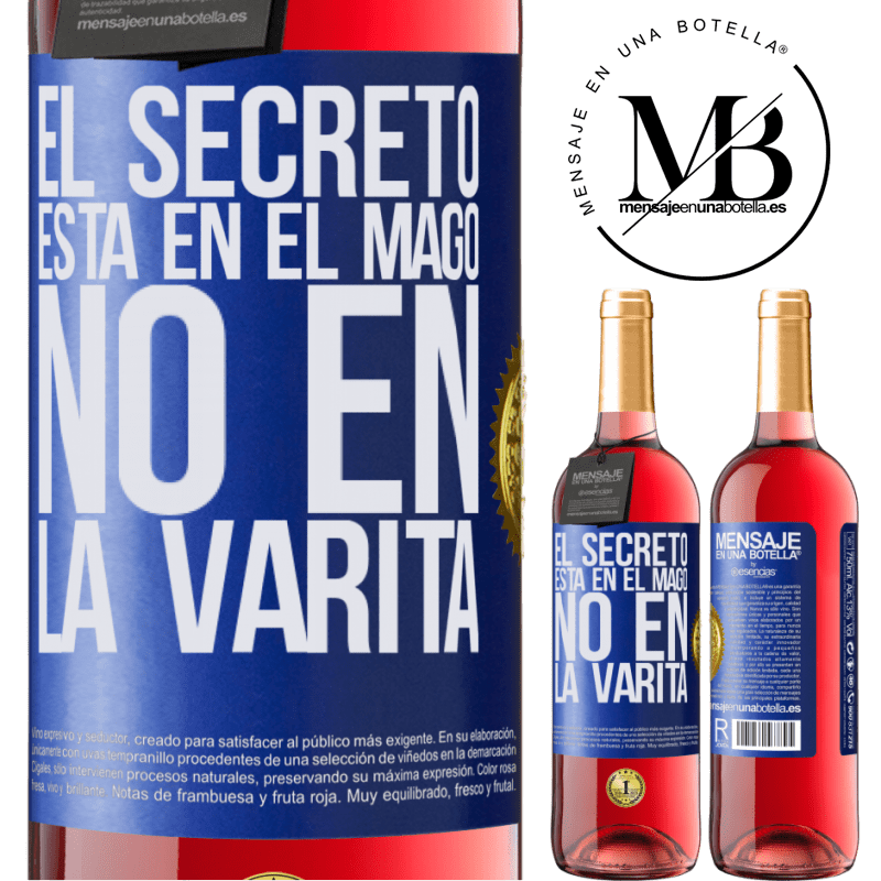 29,95 € Envío gratis | Vino Rosado Edición ROSÉ El secreto está en el mago, no en la varita Etiqueta Azul. Etiqueta personalizable Vino joven Cosecha 2023 Tempranillo