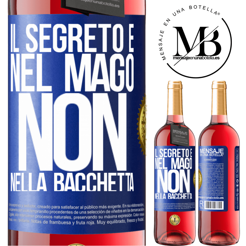 29,95 € Spedizione Gratuita | Vino rosato Edizione ROSÉ Il segreto è nel mago, non nella bacchetta Etichetta Blu. Etichetta personalizzabile Vino giovane Raccogliere 2025 Tempranillo