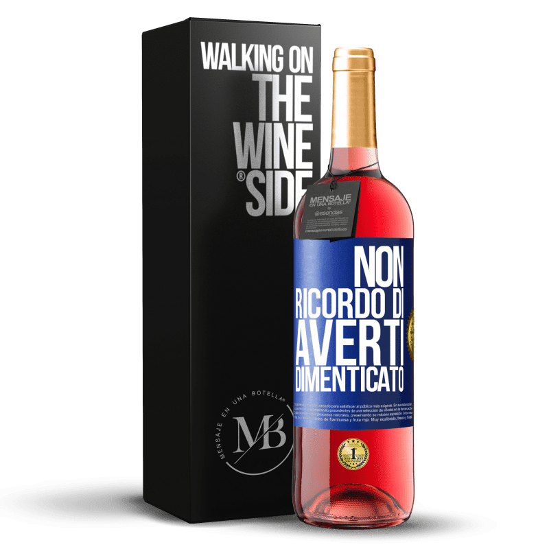 29,95 € Spedizione Gratuita | Vino rosato Edizione ROSÉ Non ricordo di averti dimenticato Etichetta Blu. Etichetta personalizzabile Vino giovane Raccogliere 2024 Tempranillo