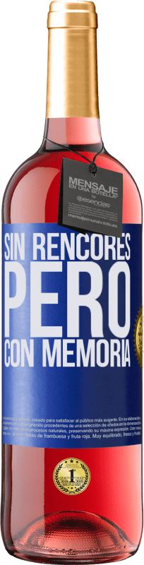29,95 € Envío gratis | Vino Rosado Edición ROSÉ Sin rencores, pero con memoria Etiqueta Azul. Etiqueta personalizable Vino joven Cosecha 2025 Tempranillo