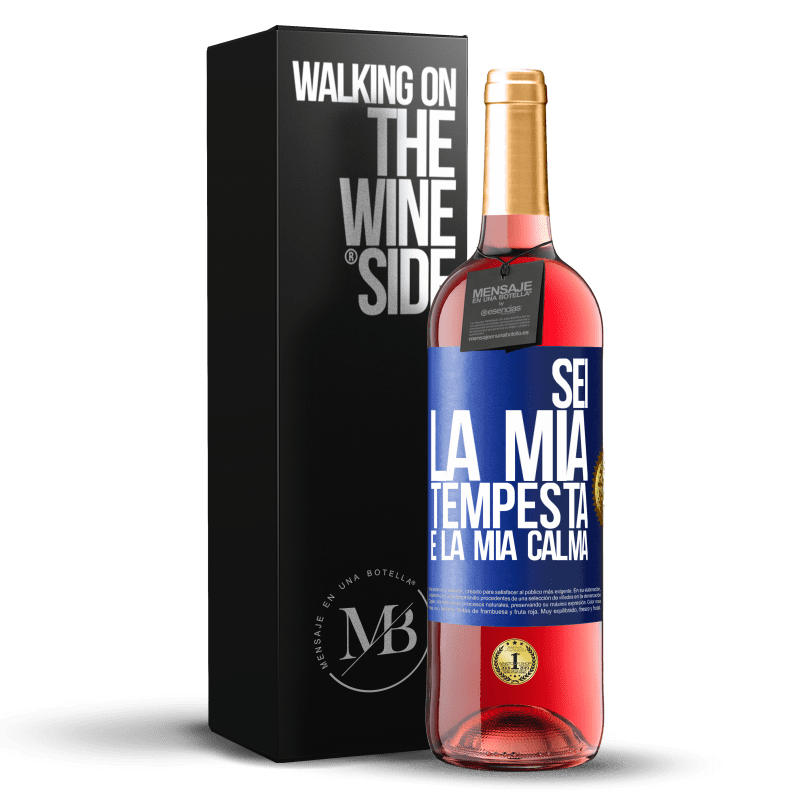 29,95 € Spedizione Gratuita | Vino rosato Edizione ROSÉ Sei la mia tempesta e la mia calma Etichetta Blu. Etichetta personalizzabile Vino giovane Raccogliere 2024 Tempranillo