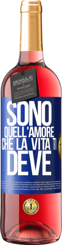 29,95 € Spedizione Gratuita | Vino rosato Edizione ROSÉ Sono quell'amore che la vita ti deve Etichetta Blu. Etichetta personalizzabile Vino giovane Raccogliere 2025 Tempranillo