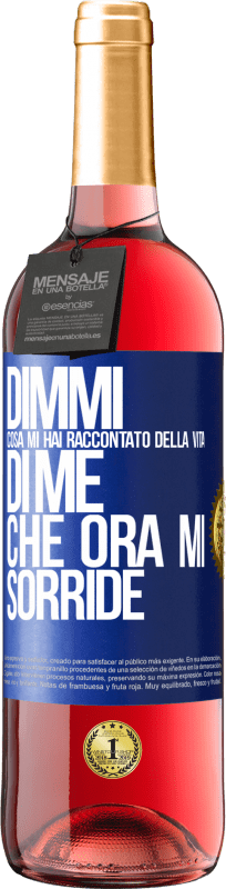 29,95 € | Vino rosato Edizione ROSÉ Dimmi cosa mi hai raccontato della vita di me che ora mi sorride Etichetta Blu. Etichetta personalizzabile Vino giovane Raccogliere 2025 Tempranillo
