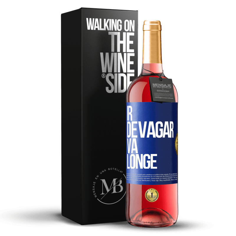 29,95 € Envio grátis | Vinho rosé Edição ROSÉ Ir devagar. Vá longe Etiqueta Azul. Etiqueta personalizável Vinho jovem Colheita 2024 Tempranillo