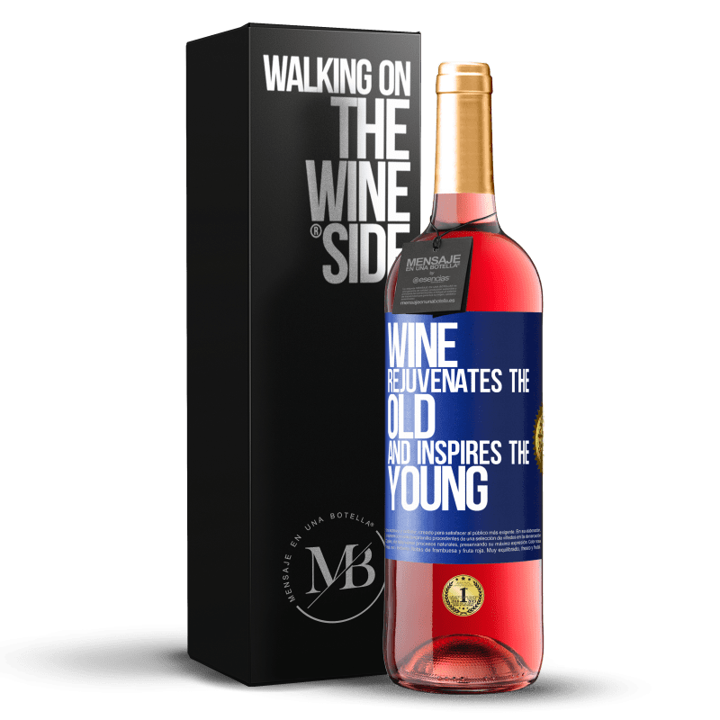 29,95 € Free Shipping | Rosé Wine ROSÉ Edition Wine rejuvenates the old and inspires the young Blue Label. Customizable label Young wine Harvest 2024 Tempranillo