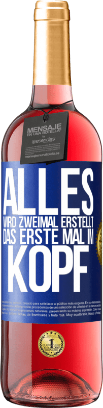 29,95 € | Roséwein ROSÉ Ausgabe Alles wird zweimal erstellt. Das erste Mal im Kopf Blaue Markierung. Anpassbares Etikett Junger Wein Ernte 2023 Tempranillo