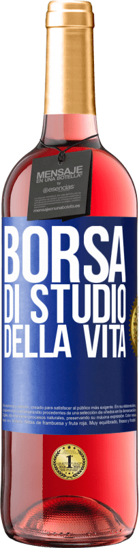 29,95 € Spedizione Gratuita | Vino rosato Edizione ROSÉ Borsa di studio della vita Etichetta Blu. Etichetta personalizzabile Vino giovane Raccogliere 2025 Tempranillo