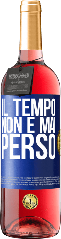 29,95 € Spedizione Gratuita | Vino rosato Edizione ROSÉ Il tempo non è mai perso Etichetta Blu. Etichetta personalizzabile Vino giovane Raccogliere 2023 Tempranillo