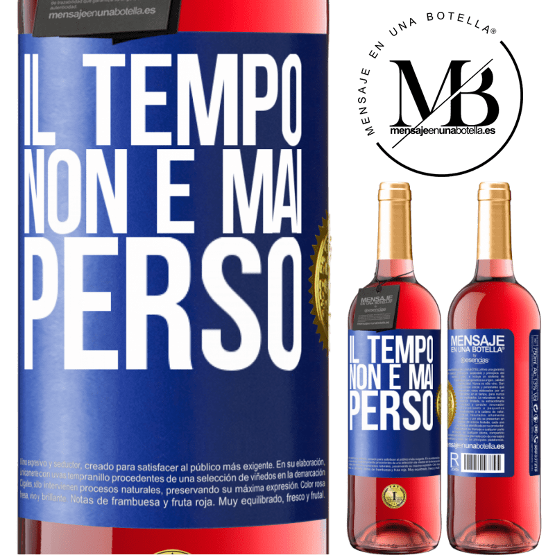 29,95 € Spedizione Gratuita | Vino rosato Edizione ROSÉ Il tempo non è mai perso Etichetta Blu. Etichetta personalizzabile Vino giovane Raccogliere 2023 Tempranillo