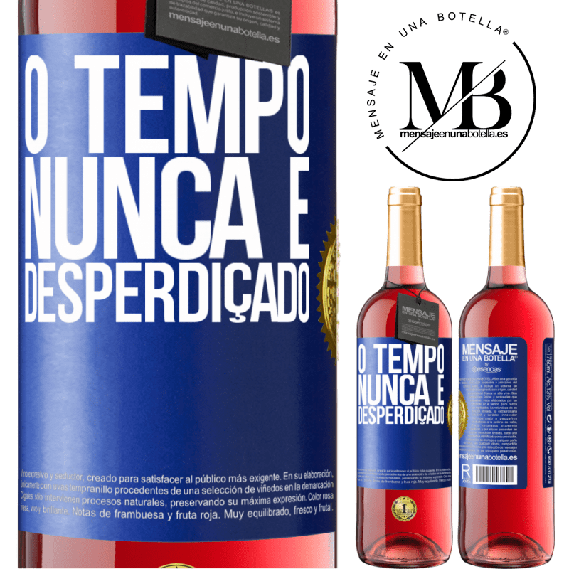 29,95 € Envio grátis | Vinho rosé Edição ROSÉ O tempo nunca é desperdiçado Etiqueta Azul. Etiqueta personalizável Vinho jovem Colheita 2023 Tempranillo