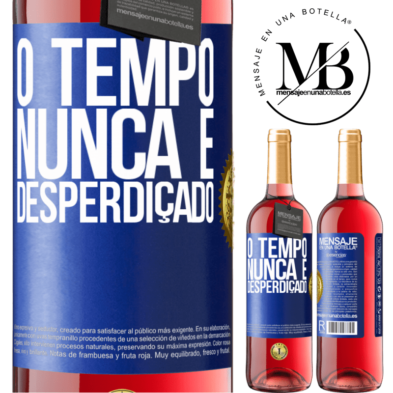 29,95 € Envio grátis | Vinho rosé Edição ROSÉ O tempo nunca é desperdiçado Etiqueta Azul. Etiqueta personalizável Vinho jovem Colheita 2025 Tempranillo