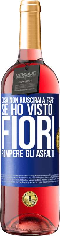 29,95 € | Vino rosato Edizione ROSÉ cosa non riuscirai a fare? Se ho visto i fiori rompere gli asfalti! Etichetta Blu. Etichetta personalizzabile Vino giovane Raccogliere 2024 Tempranillo