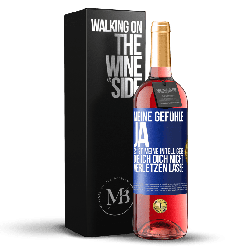 29,95 € Kostenloser Versand | Roséwein ROSÉ Ausgabe Meine Gefühle, ja. Es ist meine Intelligenz, die ich dich nicht verletzen lasse Blaue Markierung. Anpassbares Etikett Junger Wein Ernte 2025 Tempranillo