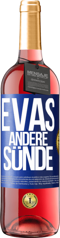 29,95 € | Roséwein ROSÉ Ausgabe Evas andere Sünde Blaue Markierung. Anpassbares Etikett Junger Wein Ernte 2024 Tempranillo