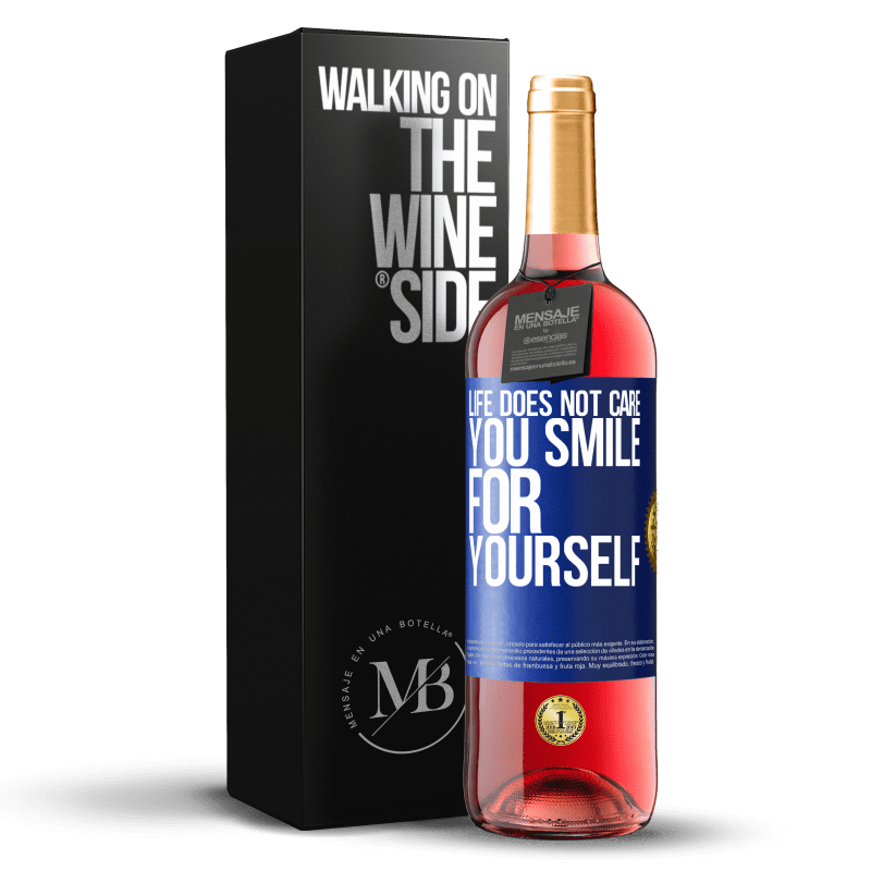 29,95 € Free Shipping | Rosé Wine ROSÉ Edition Life does not care, you smile for yourself Blue Label. Customizable label Young wine Harvest 2023 Tempranillo