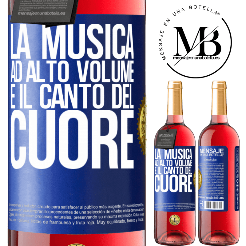 29,95 € Spedizione Gratuita | Vino rosato Edizione ROSÉ La musica ad alto volume e il canto del cuore Etichetta Blu. Etichetta personalizzabile Vino giovane Raccogliere 2023 Tempranillo