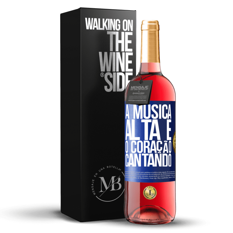 29,95 € Envio grátis | Vinho rosé Edição ROSÉ A música alta e o coração cantando Etiqueta Azul. Etiqueta personalizável Vinho jovem Colheita 2024 Tempranillo