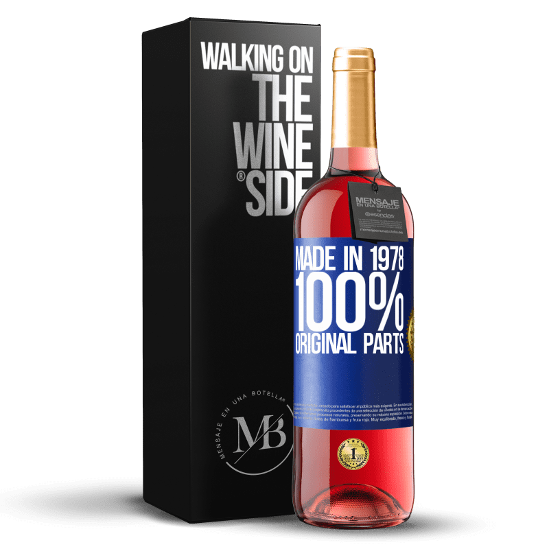 29,95 € Бесплатная доставка | Розовое вино Издание ROSÉ Сделано в 1978 году. 100% оригинальные запчасти Синяя метка. Настраиваемая этикетка Молодое вино Урожай 2023 Tempranillo