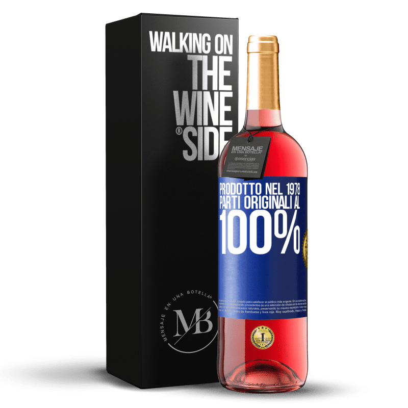 29,95 € Spedizione Gratuita | Vino rosato Edizione ROSÉ Prodotto nel 1978. Parti originali al 100% Etichetta Blu. Etichetta personalizzabile Vino giovane Raccogliere 2024 Tempranillo