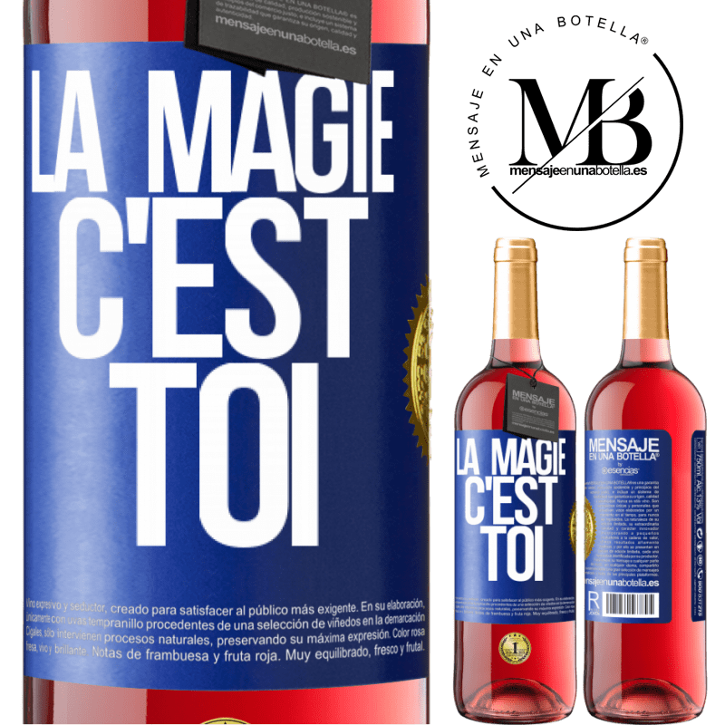 29,95 € Envoi gratuit | Vin rosé Édition ROSÉ La magie c'est toi Étiquette Bleue. Étiquette personnalisable Vin jeune Récolte 2024 Tempranillo
