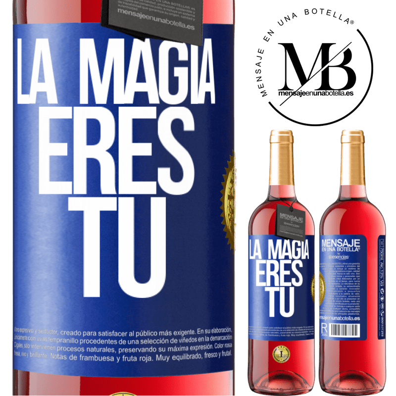 29,95 € Envío gratis | Vino Rosado Edición ROSÉ La magia eres tú Etiqueta Azul. Etiqueta personalizable Vino joven Cosecha 2024 Tempranillo