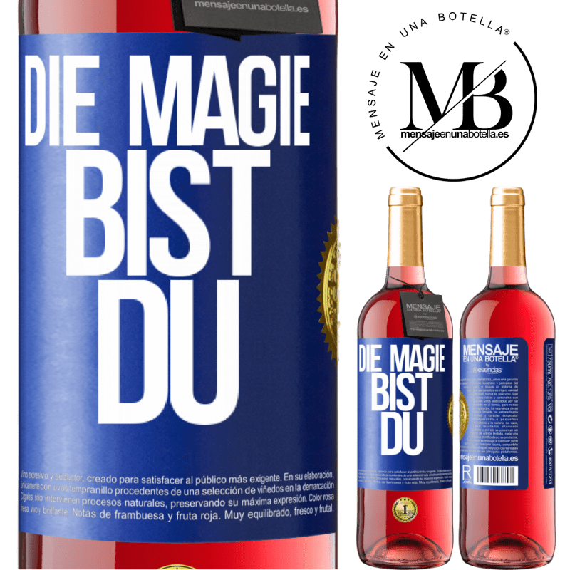 29,95 € Kostenloser Versand | Roséwein ROSÉ Ausgabe Die Magie bist du Blaue Markierung. Anpassbares Etikett Junger Wein Ernte 2024 Tempranillo