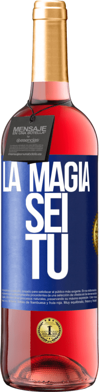 29,95 € | Vino rosato Edizione ROSÉ La magia sei tu Etichetta Blu. Etichetta personalizzabile Vino giovane Raccogliere 2023 Tempranillo